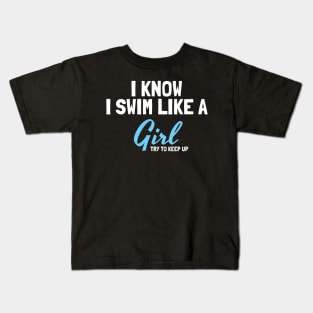 swimming girl Kids T-Shirt